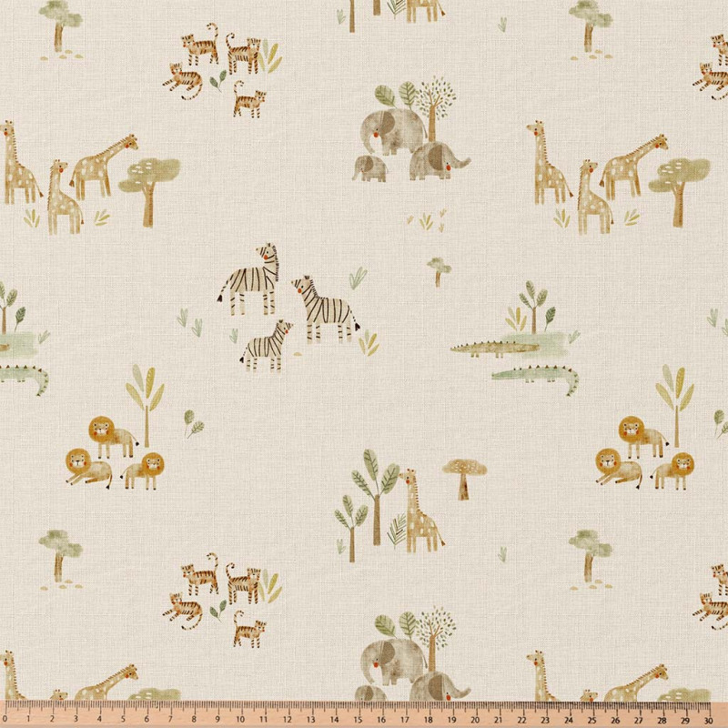Printed Cotton BROUSSE Ecru / Green